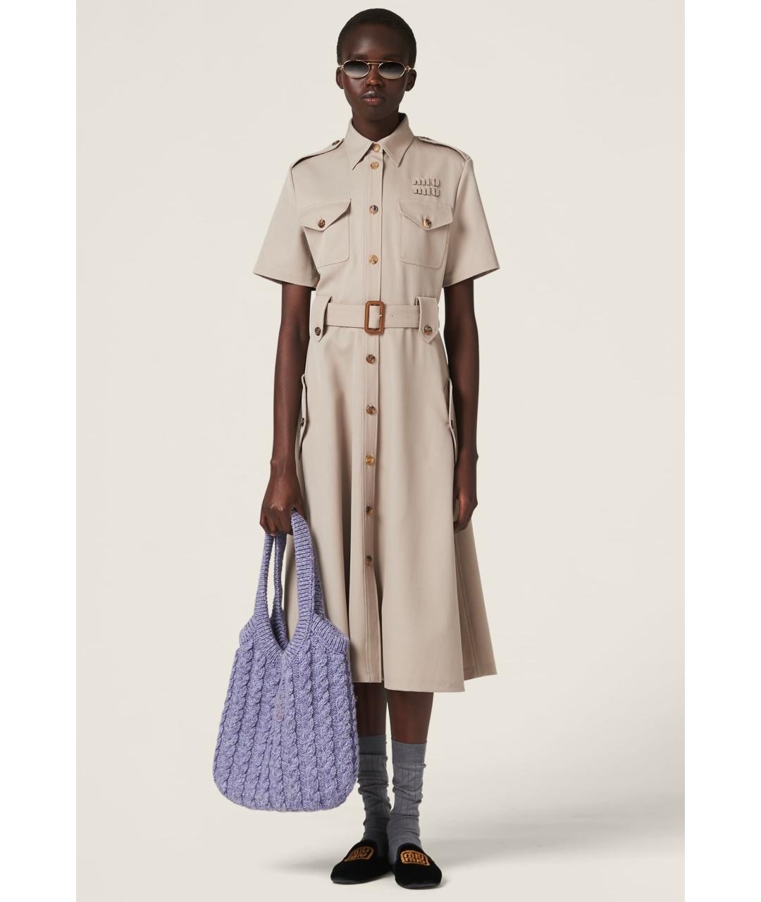 MIU MIU Коричневое коктейльное платье, фото 3