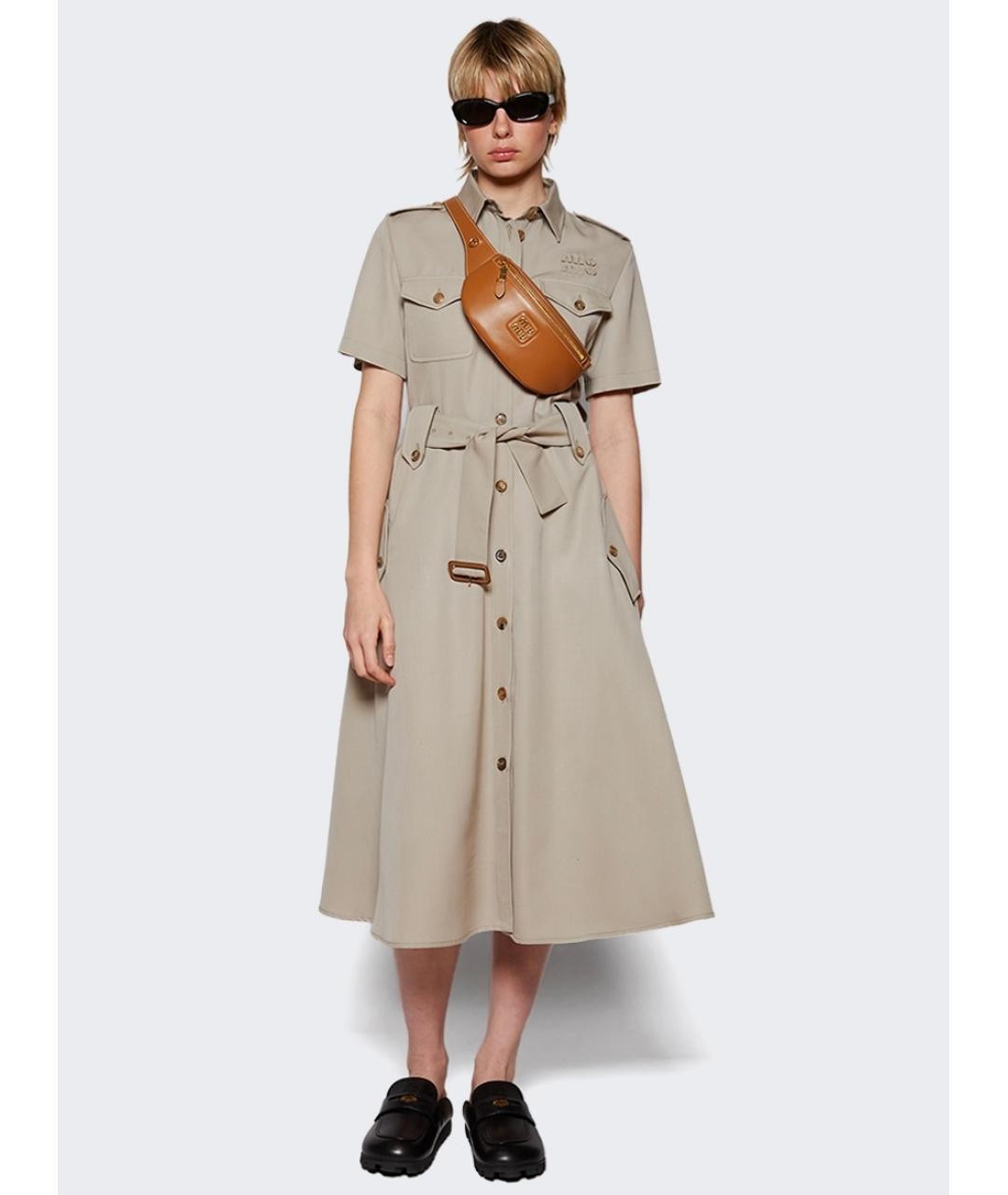 MIU MIU Коричневое коктейльное платье, фото 6