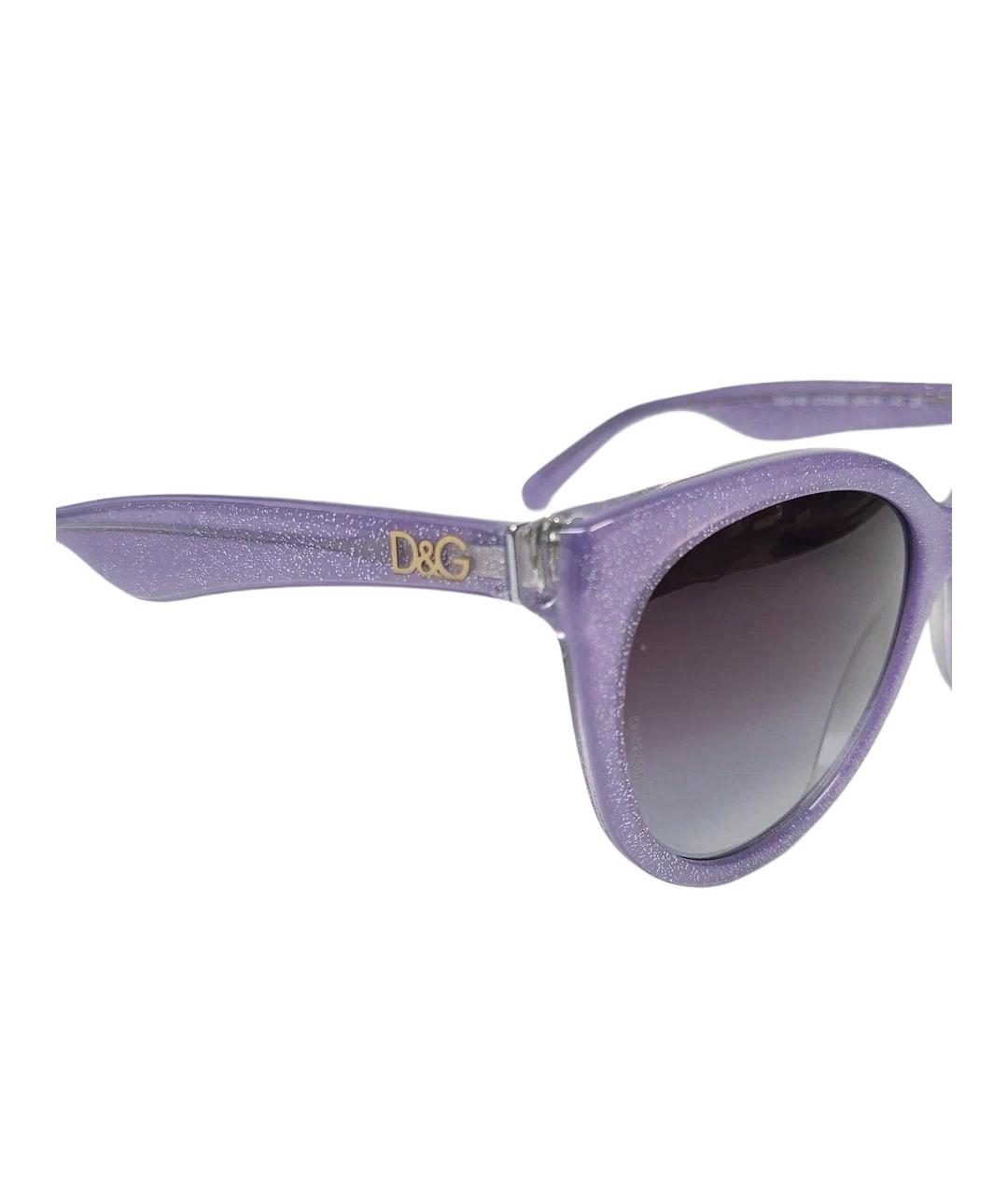 DOLCE&GABBANA Фиолетовые пластиковые солнцезащитные очки, фото 5