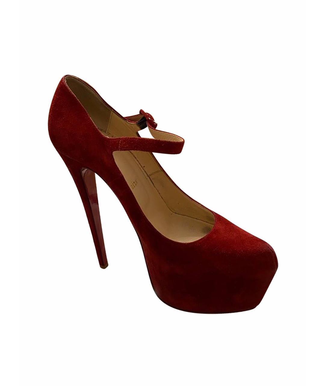 CHRISTIAN LOUBOUTIN Красные замшевые туфли, фото 1