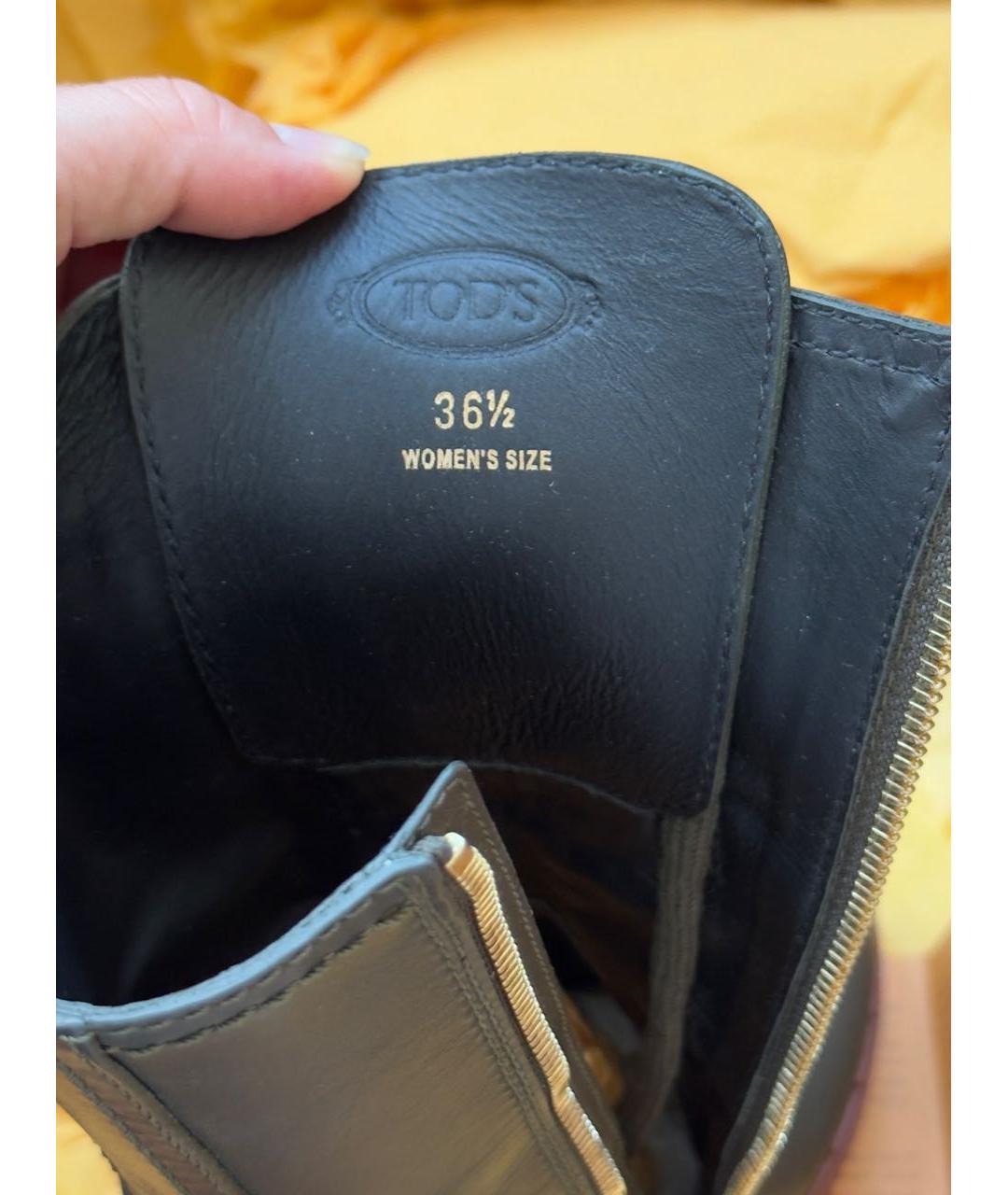 TOD'S Хаки кожаные сапоги, фото 7