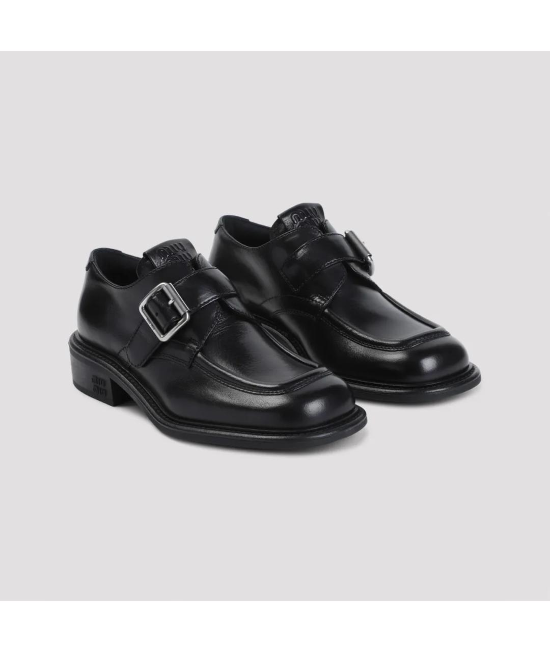MIU MIU Черные кожаные ботинки, фото 7