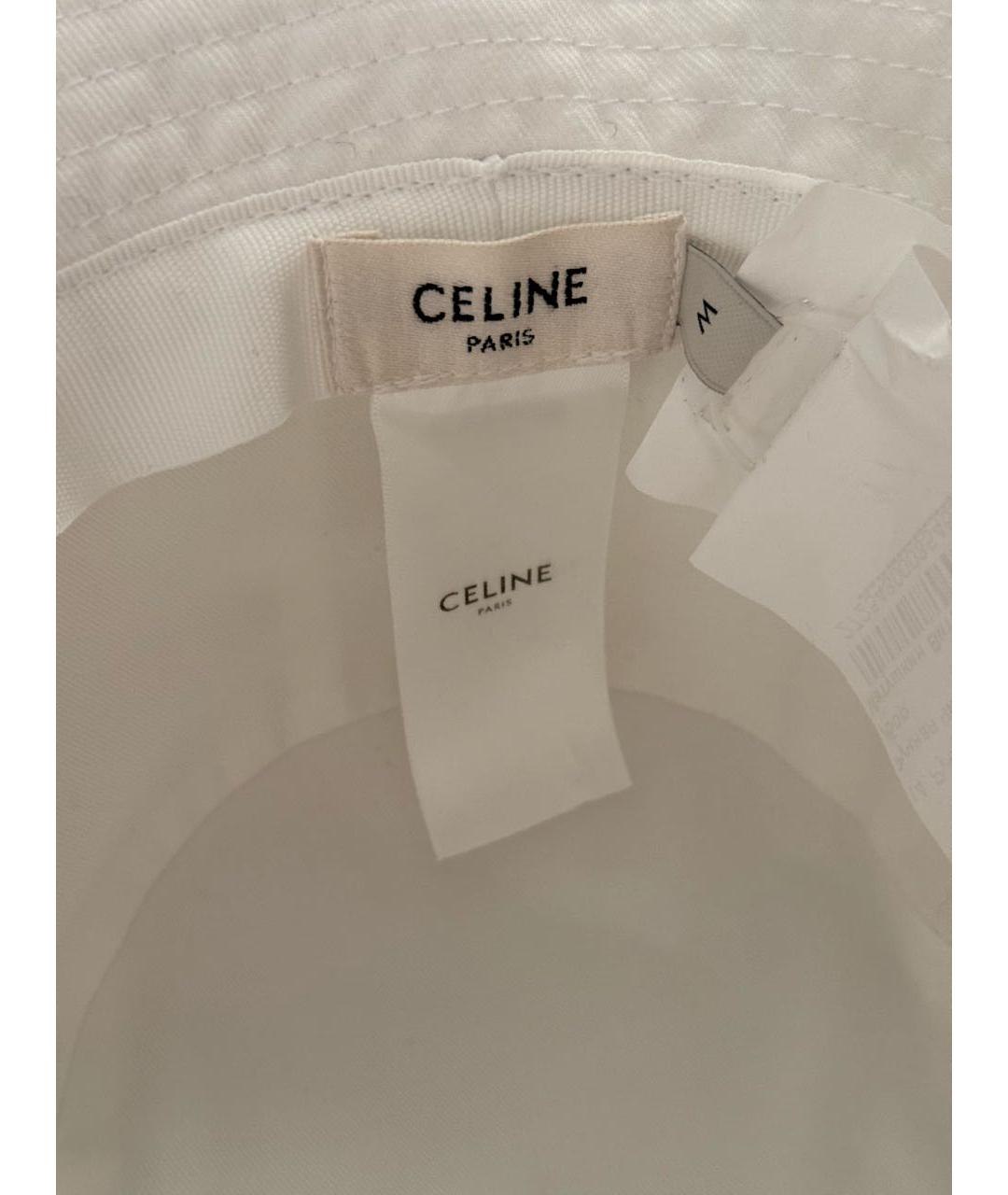 CELINE Белая хлопковая панама, фото 3