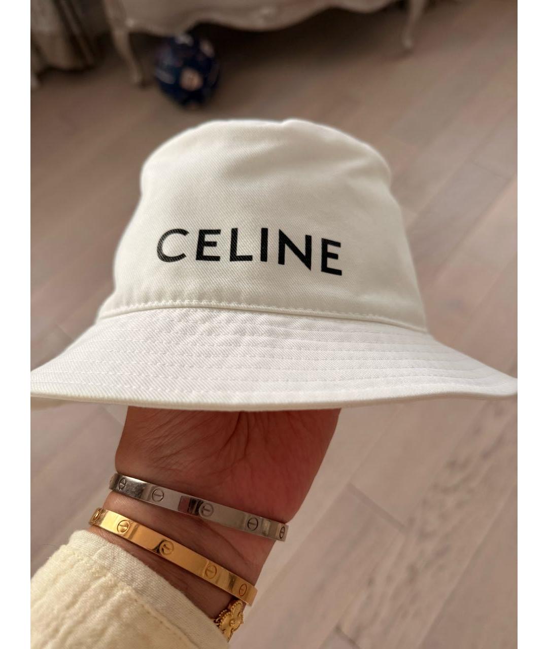 CELINE Белая хлопковая панама, фото 2