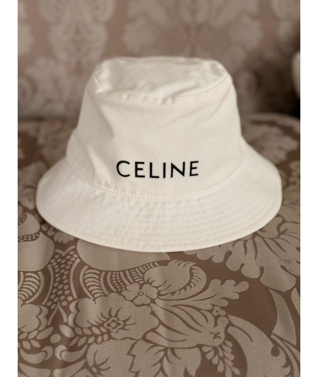 CELINE Белая хлопковая панама, фото 6