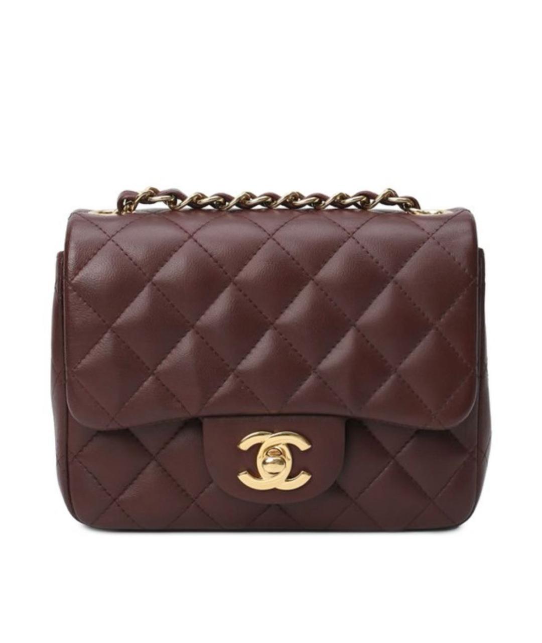 CHANEL Бордовая кожаная сумка через плечо, фото 1
