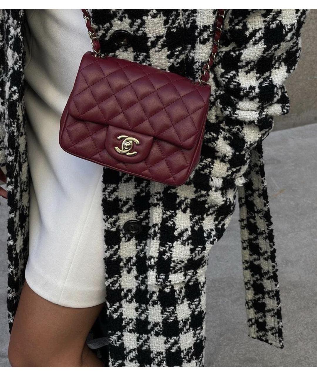 CHANEL Бордовая кожаная сумка через плечо, фото 8
