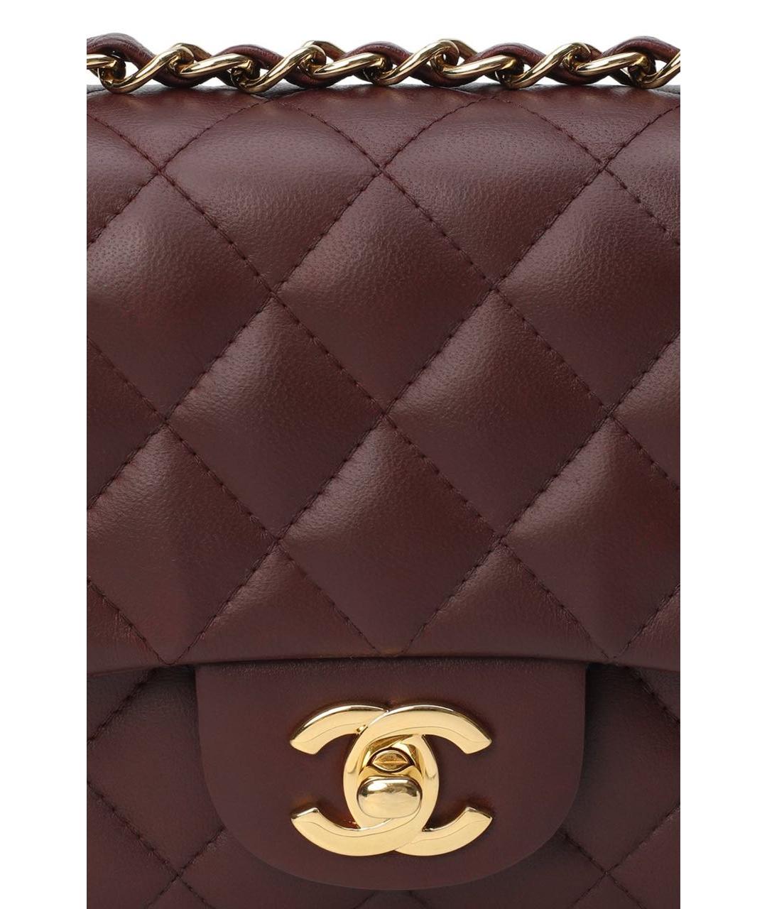 CHANEL Бордовая кожаная сумка через плечо, фото 3