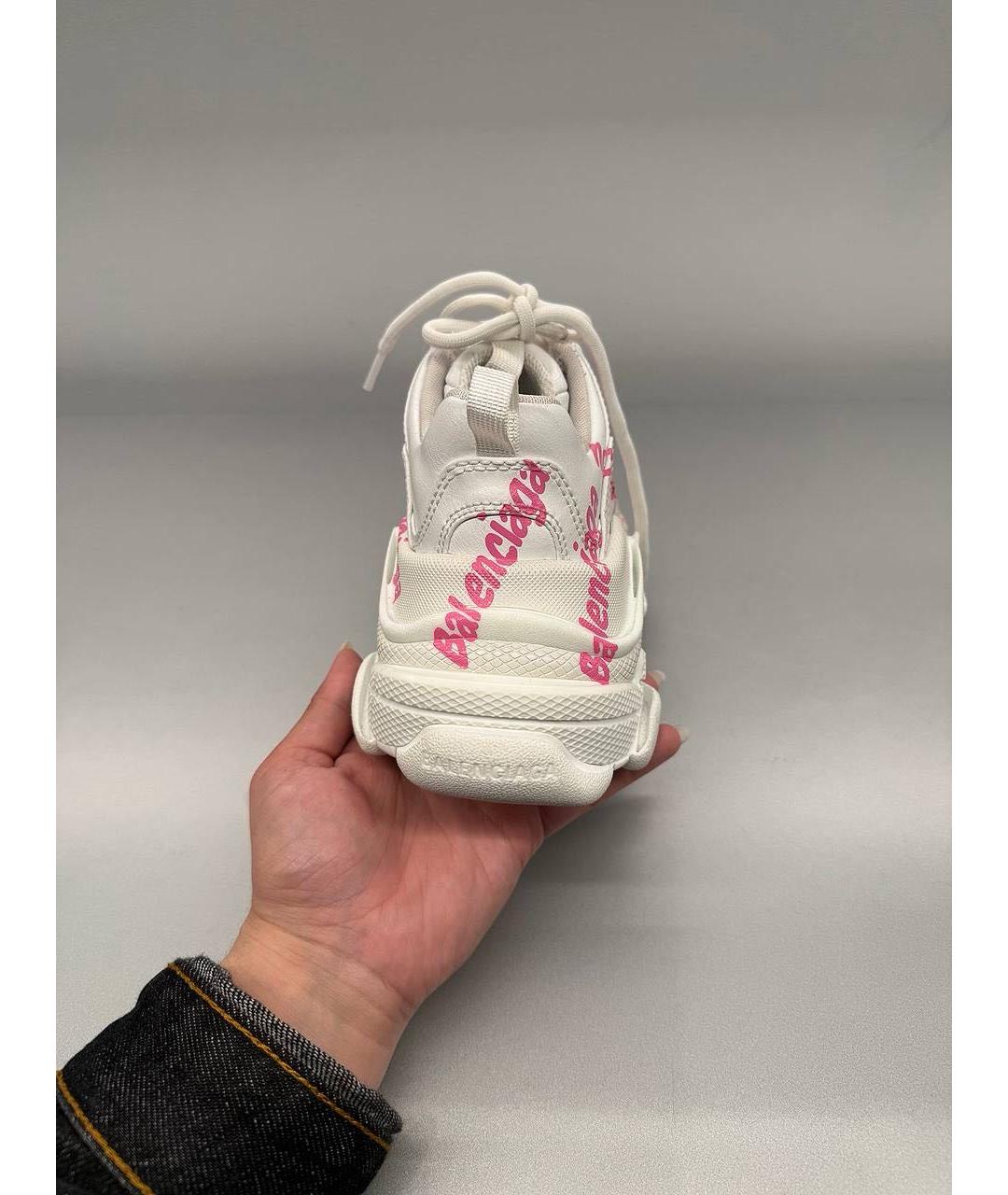 BALENCIAGA Белые кожаные кроссовки, фото 3