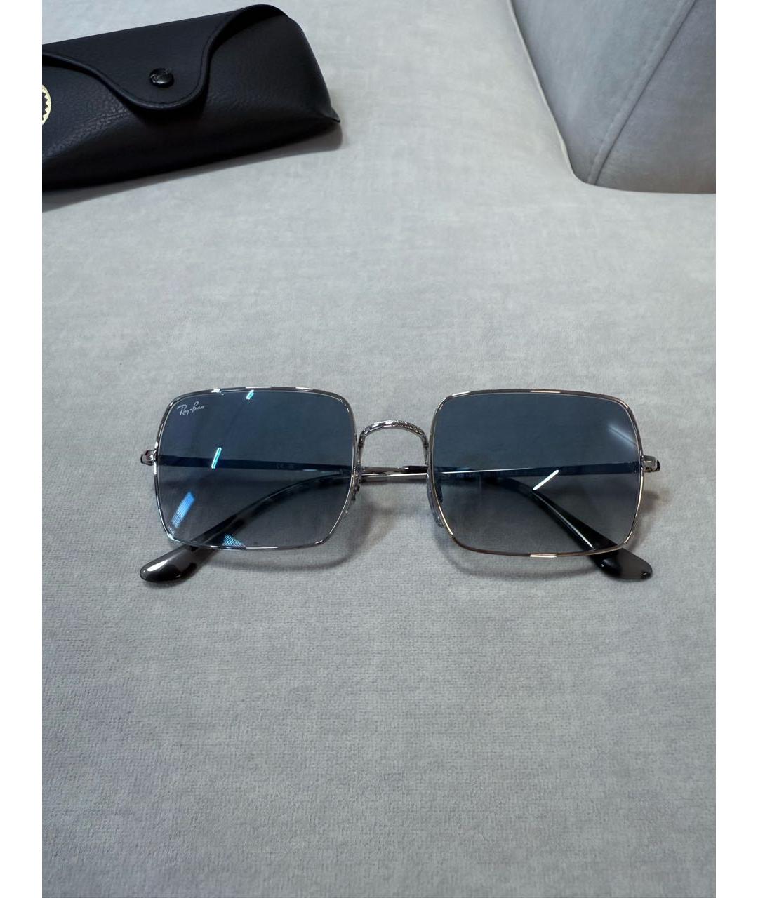RAY BAN Синие металлические солнцезащитные очки, фото 5