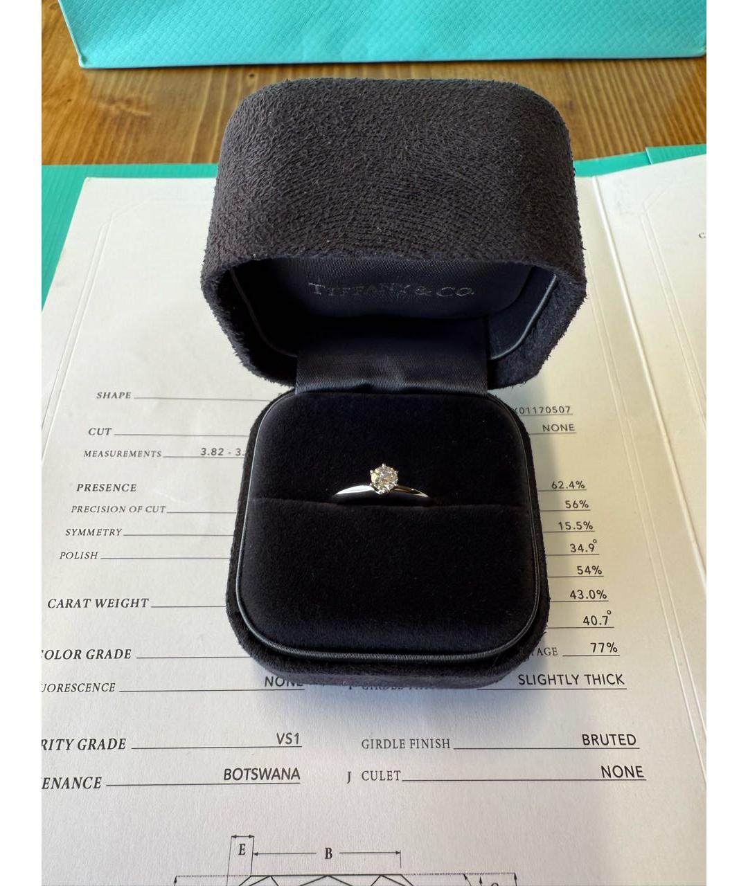 TIFFANY&CO Белое платиновое кольцо, фото 2