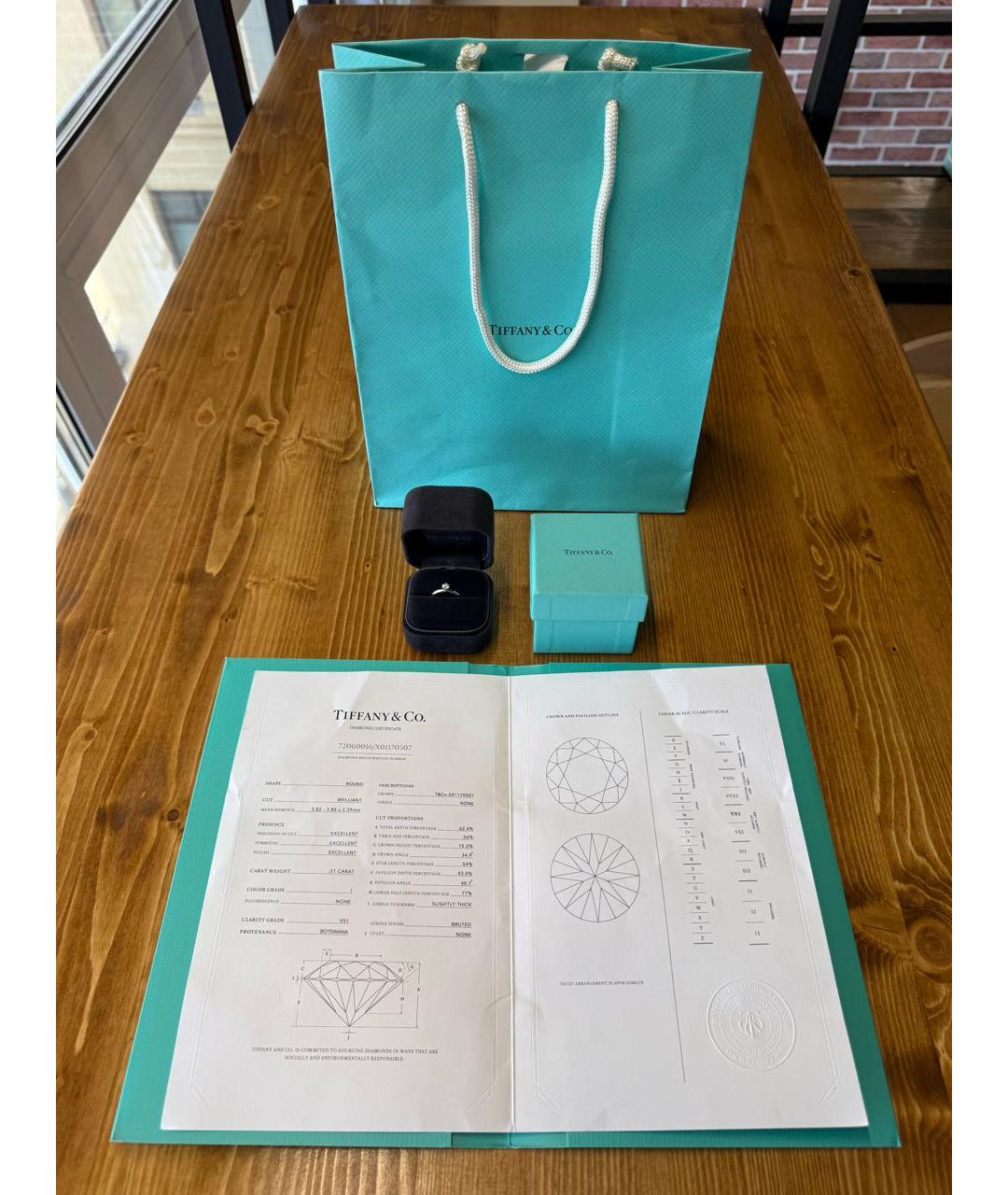 TIFFANY&CO Белое платиновое кольцо, фото 4