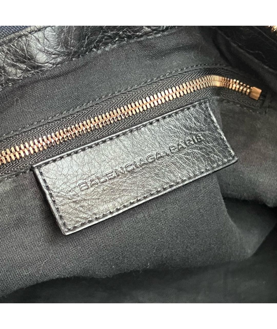 BALENCIAGA Черная кожаная сумка с короткими ручками, фото 4