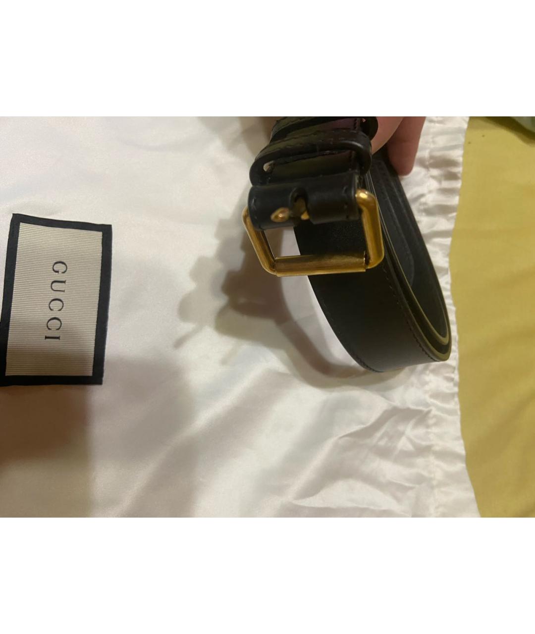 GUCCI Черный кожаный ремень, фото 6