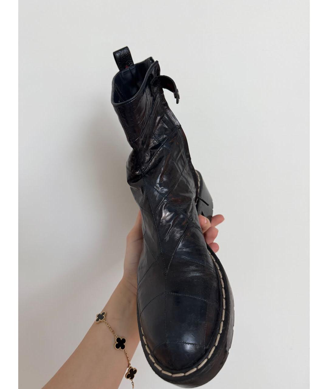 LOUIS VUITTON Темно-синие кожаные полусапоги, фото 8