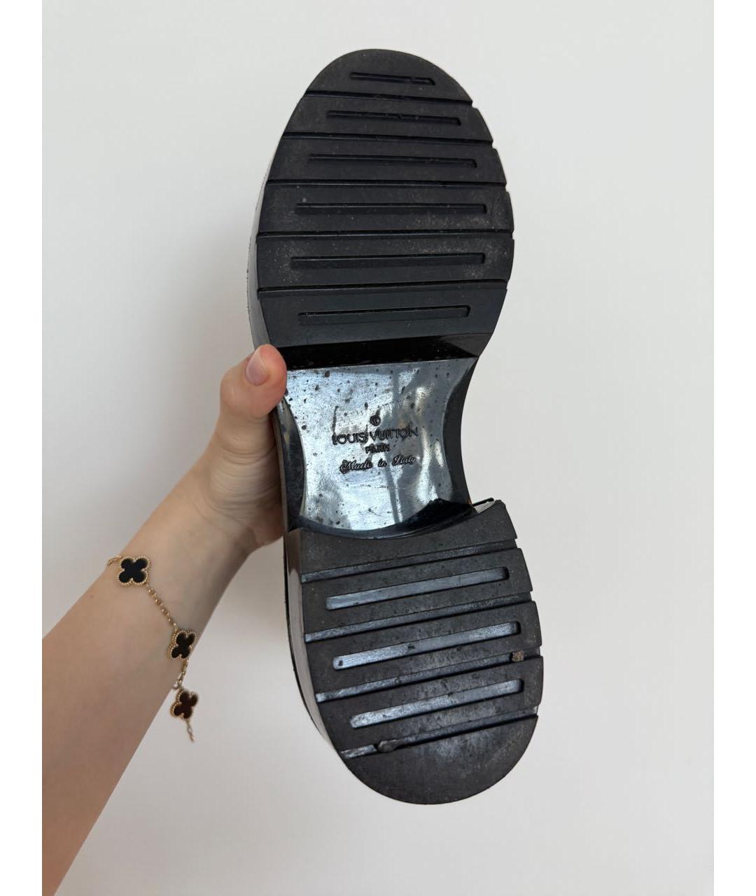 LOUIS VUITTON Темно-синие кожаные полусапоги, фото 4