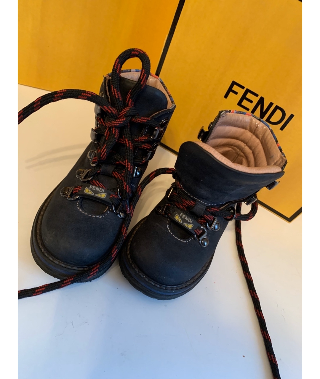 FENDI Темно-синие замшевые ботинки, фото 5