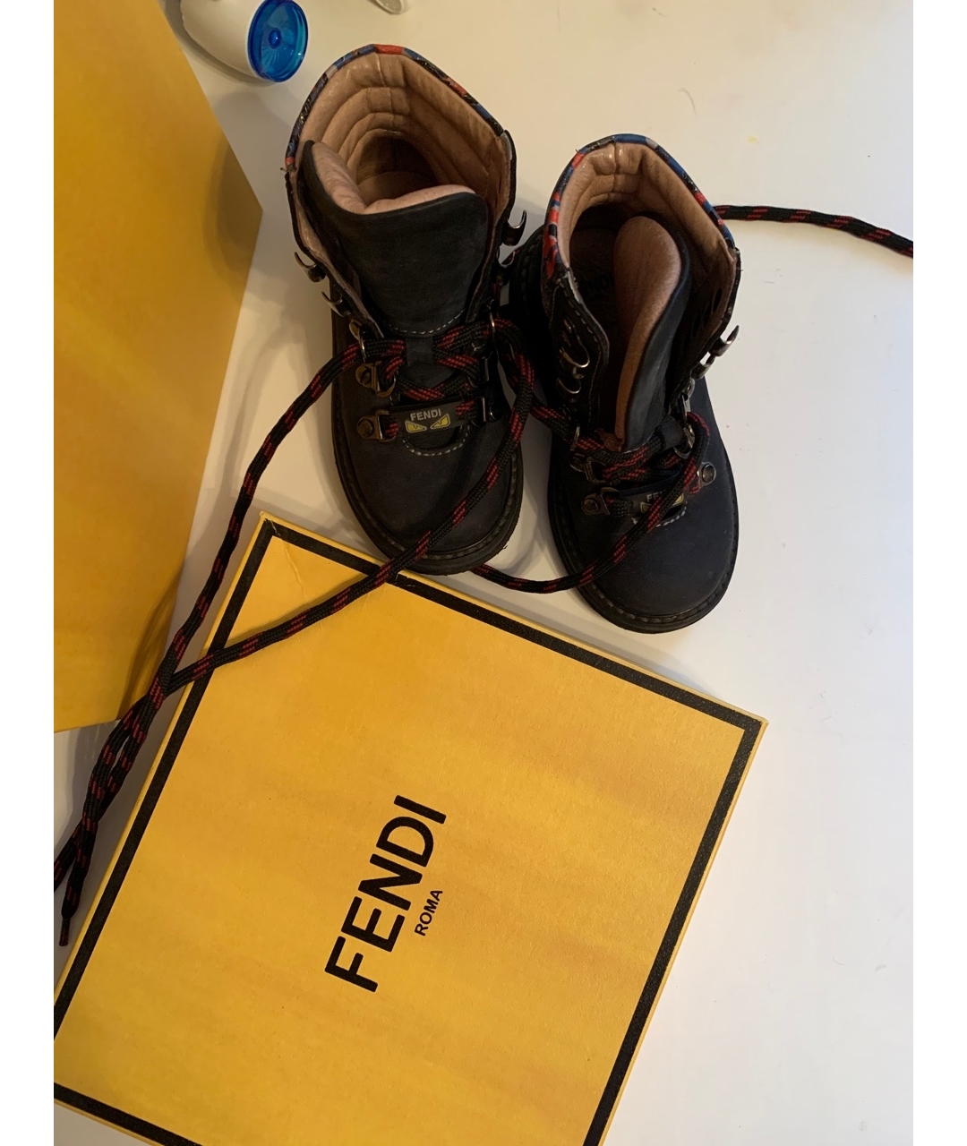 FENDI Темно-синие замшевые ботинки, фото 3