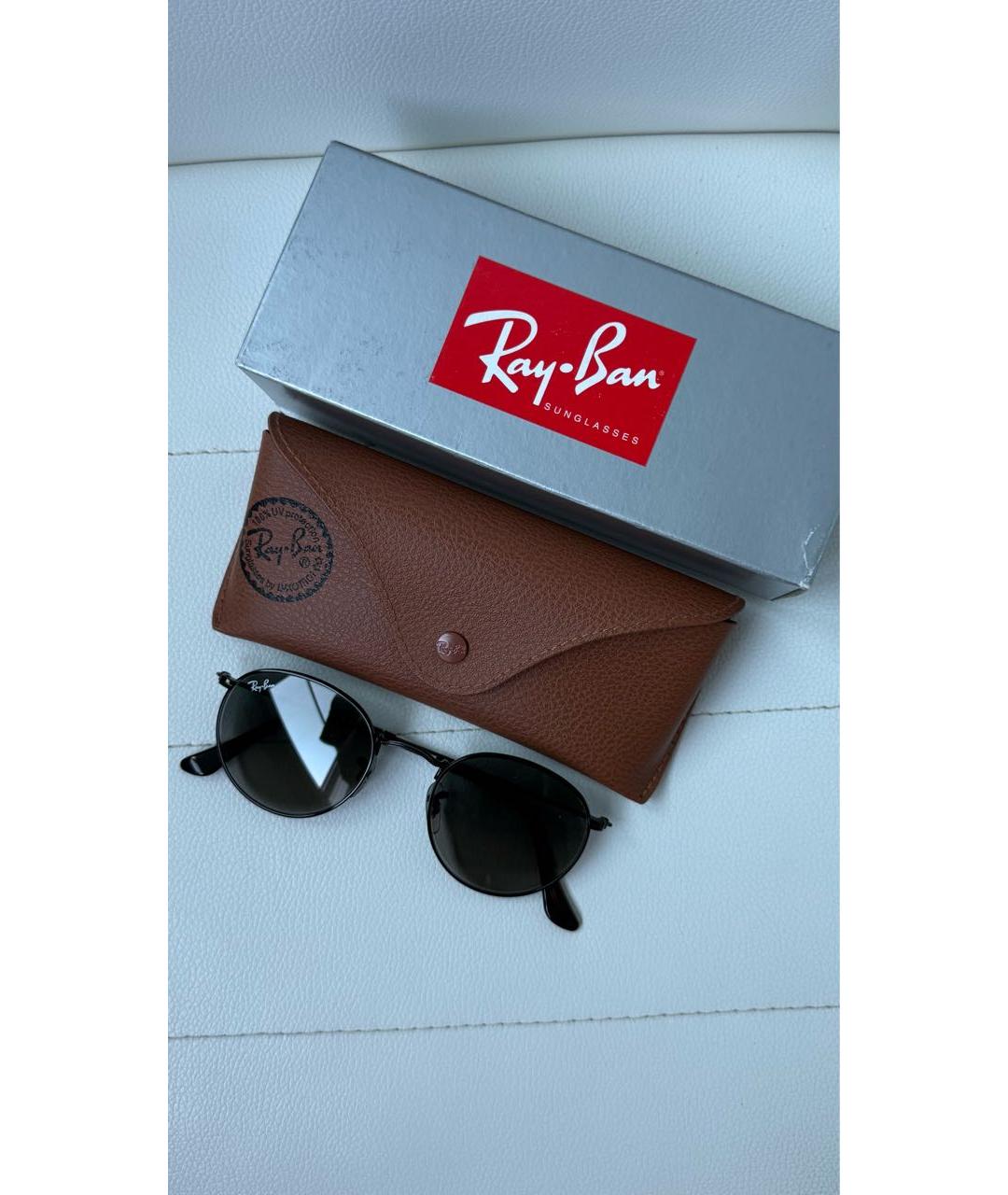 RAY BAN Черные металлические солнцезащитные очки, фото 5