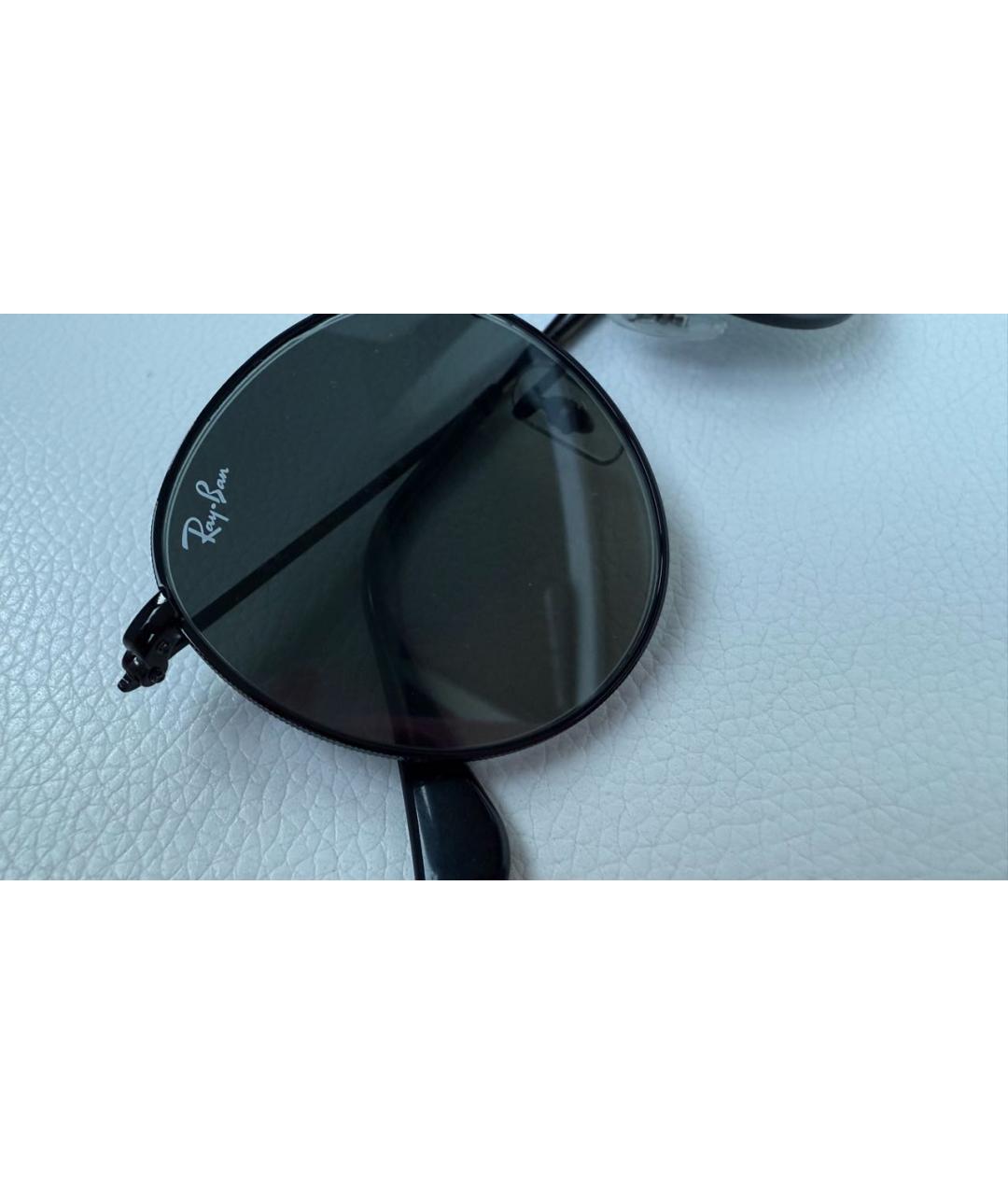 RAY BAN Черные металлические солнцезащитные очки, фото 3