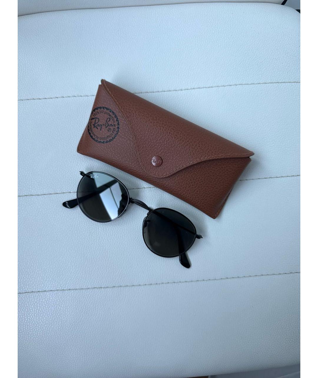 RAY BAN Черные металлические солнцезащитные очки, фото 4