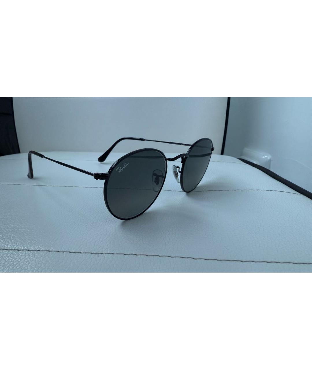 RAY BAN Черные металлические солнцезащитные очки, фото 2