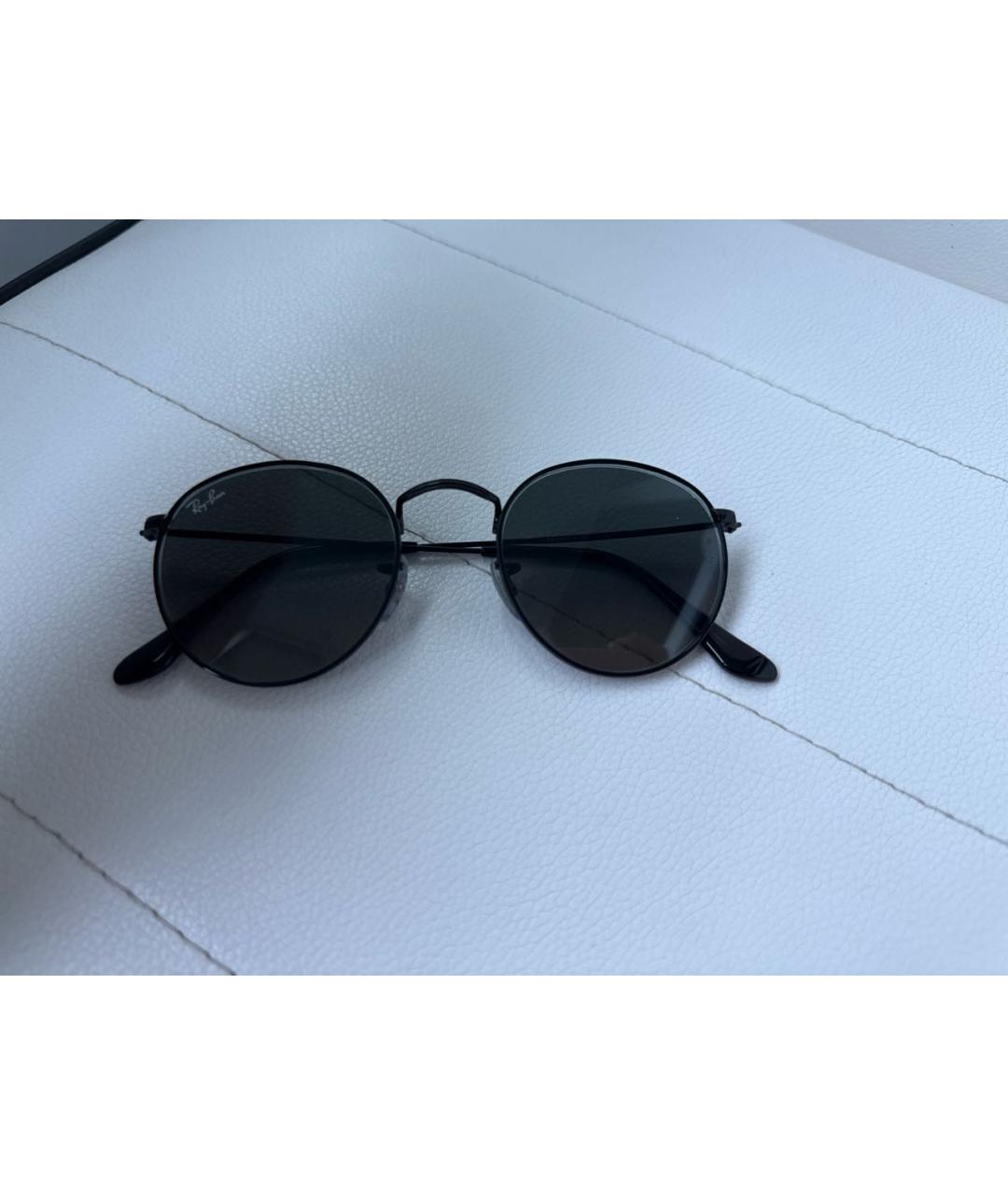 RAY BAN Черные металлические солнцезащитные очки, фото 9