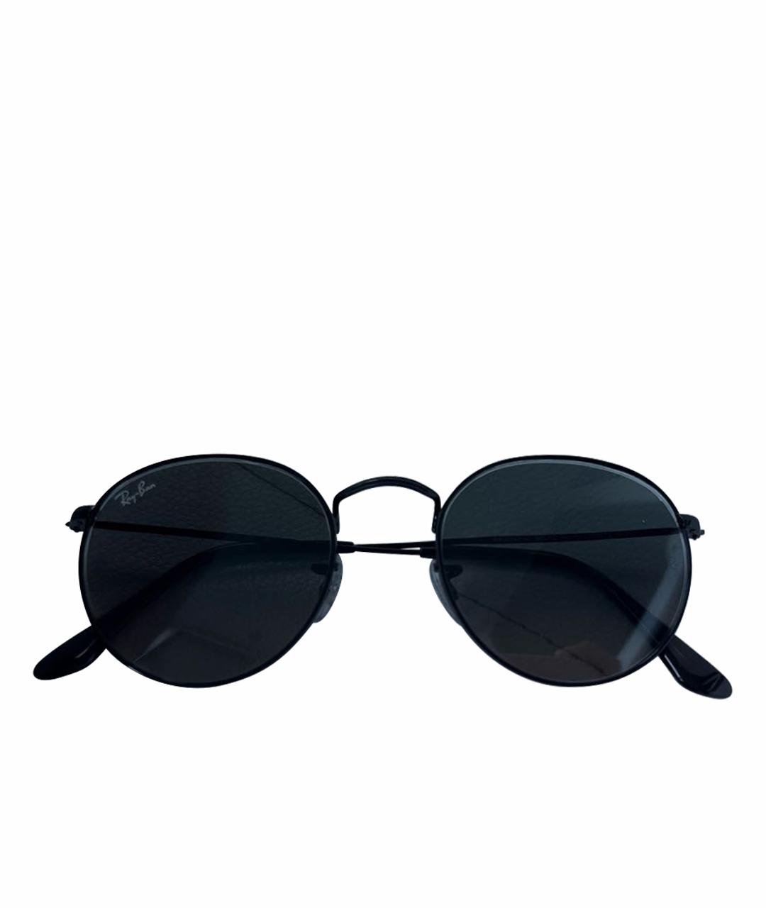 RAY BAN Черные металлические солнцезащитные очки, фото 1