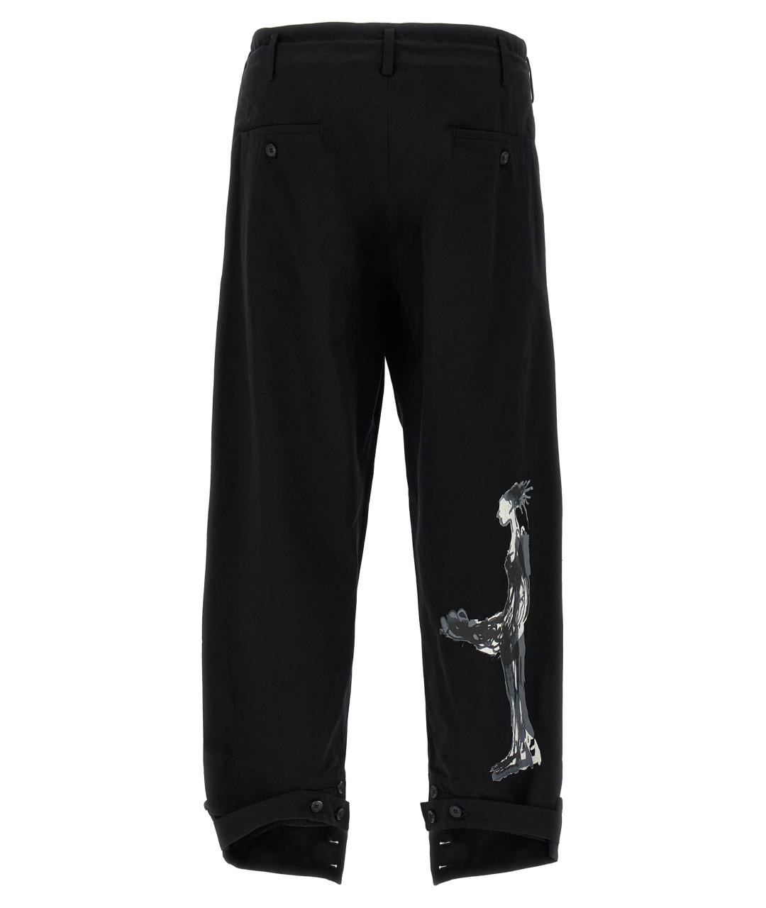 YOHJI YAMAMOTO Черные хлопковые повседневные брюки, фото 2
