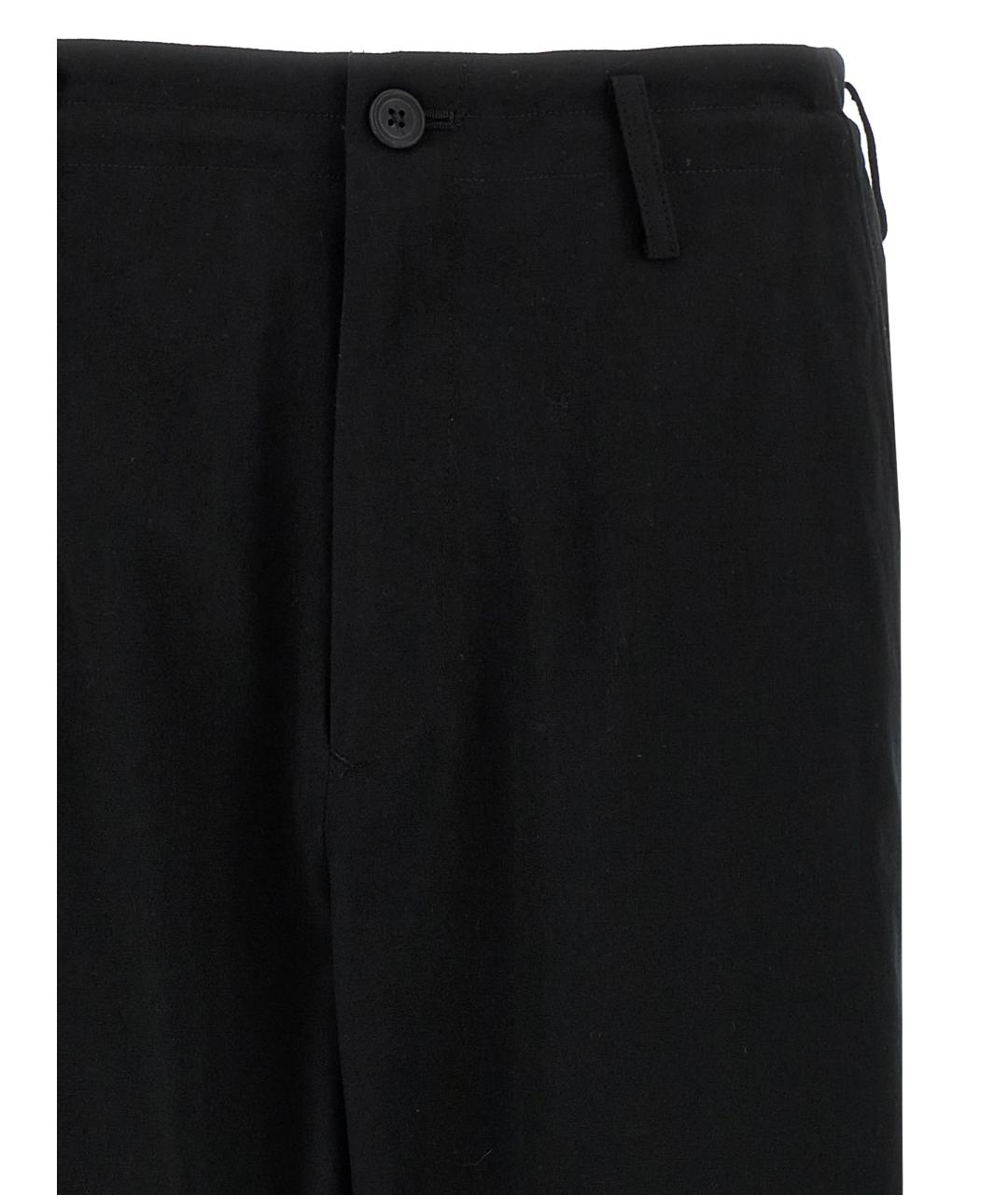 YOHJI YAMAMOTO Черные хлопковые повседневные брюки, фото 3