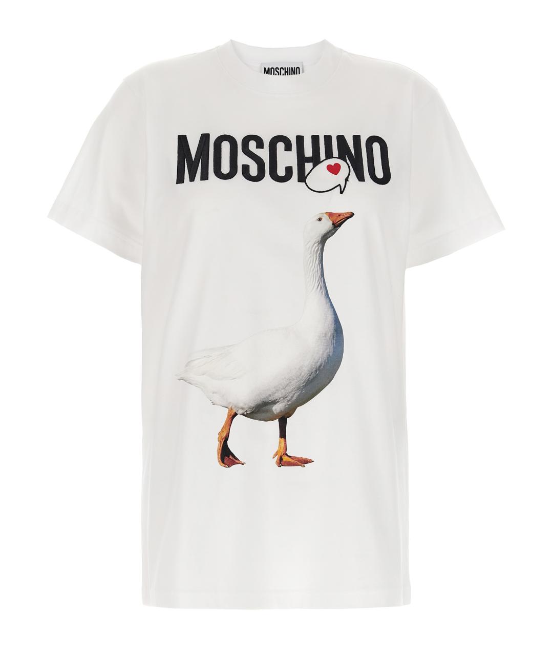MOSCHINO Белая хлопковая футболка, фото 1