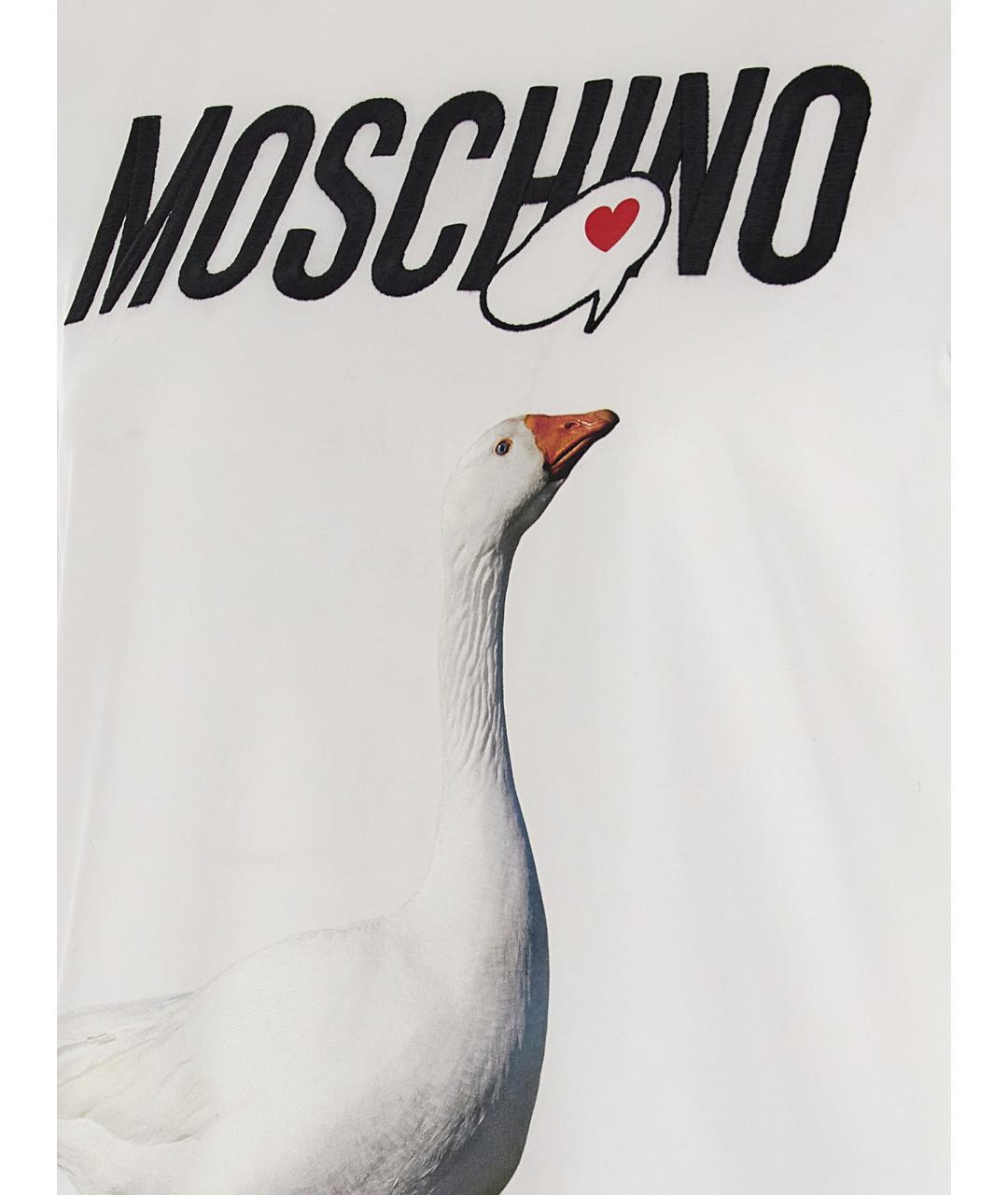 MOSCHINO Белая хлопковая футболка, фото 4