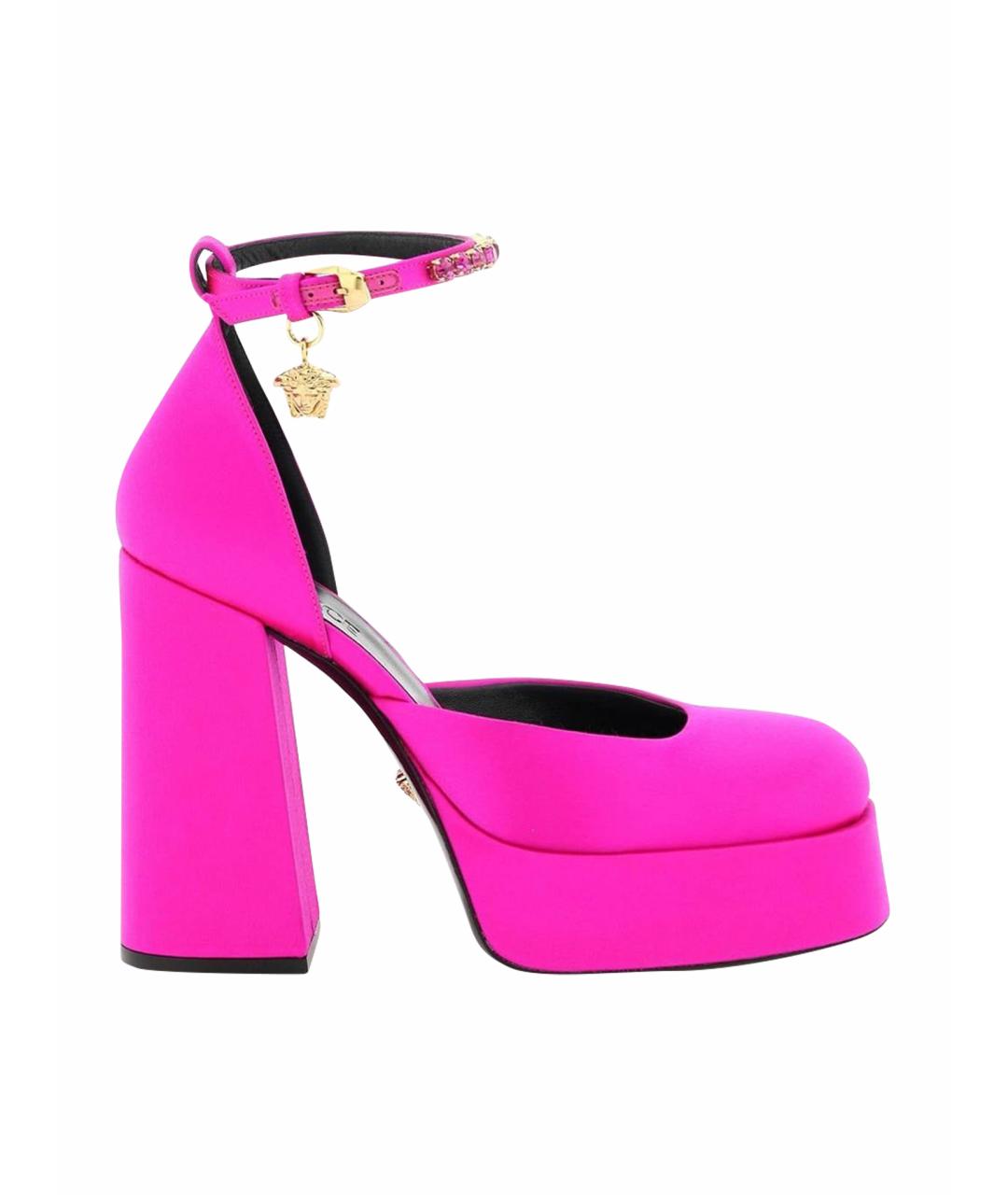 VERSACE Розовые текстильные босоножки, фото 1