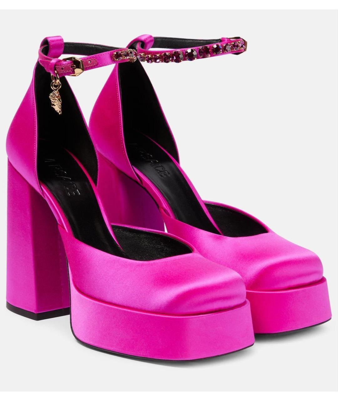 VERSACE Розовые текстильные босоножки, фото 2