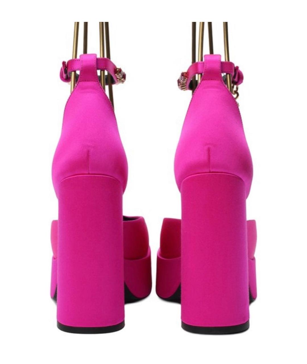 VERSACE Розовые текстильные босоножки, фото 7
