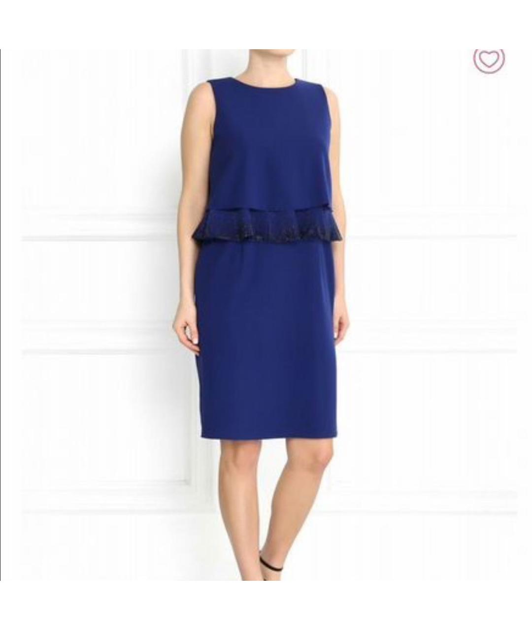ARMANI COLLEZIONI Темно-синее полиэстеровое платье, фото 9