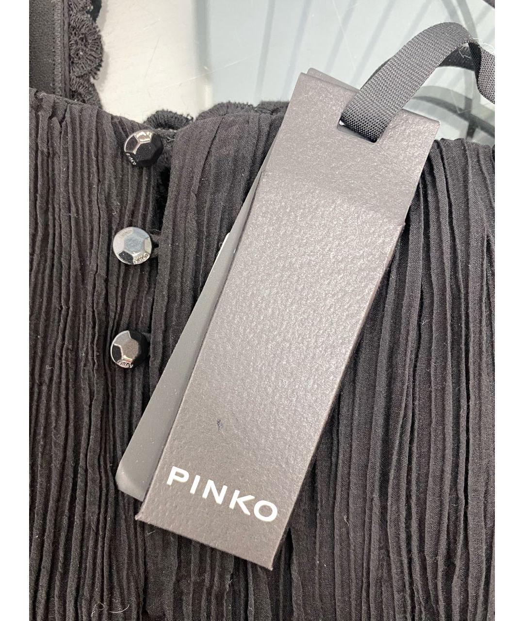 PINKO Черное хлопковое повседневное платье, фото 8