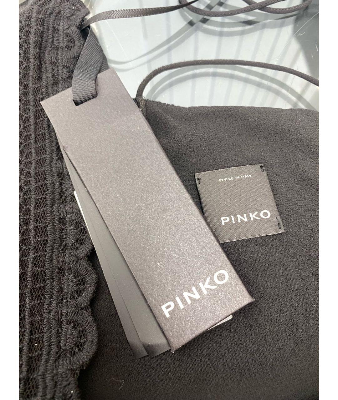 PINKO Черное хлопковое повседневное платье, фото 4