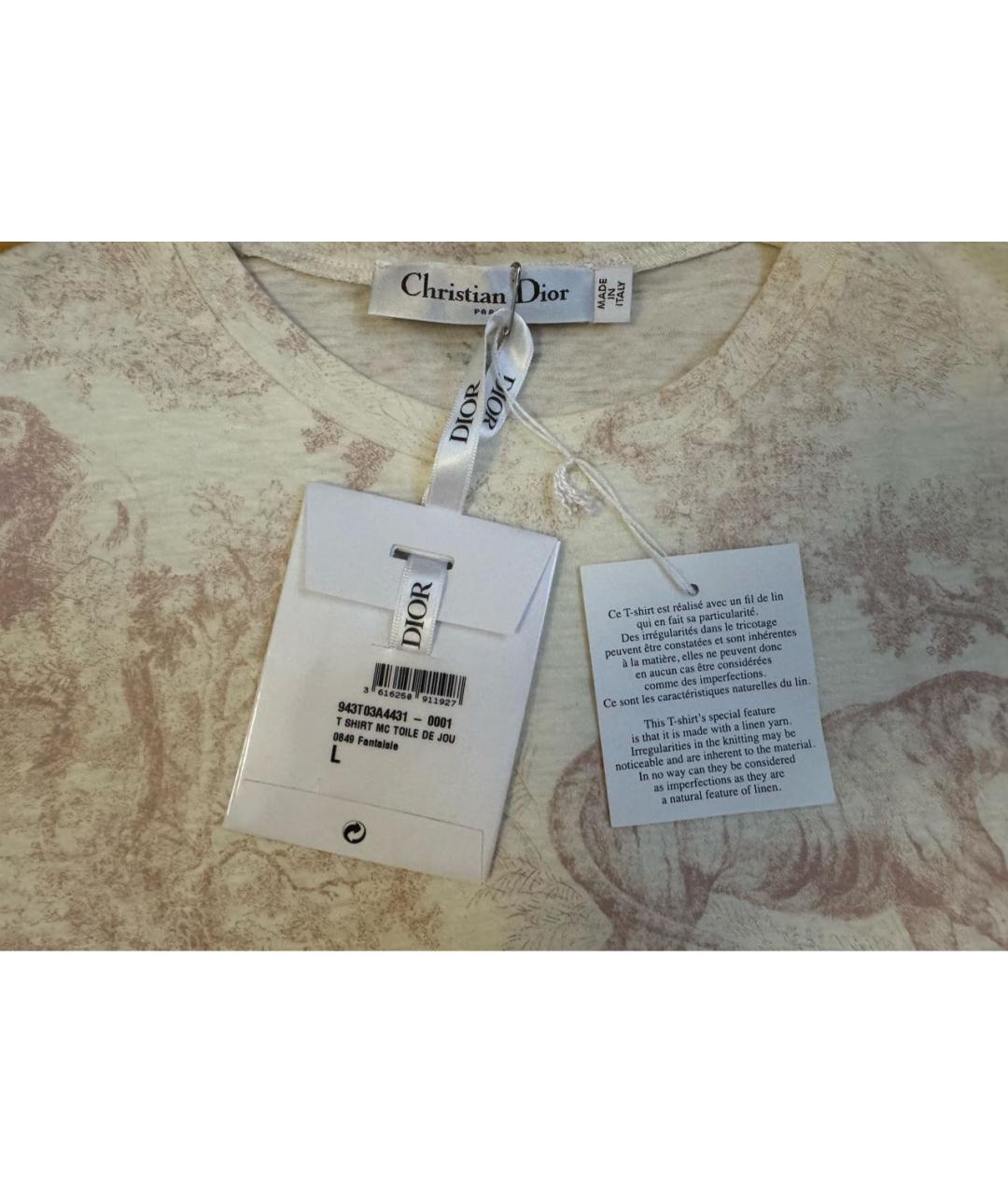 CHRISTIAN DIOR Хлопковая футболка, фото 3