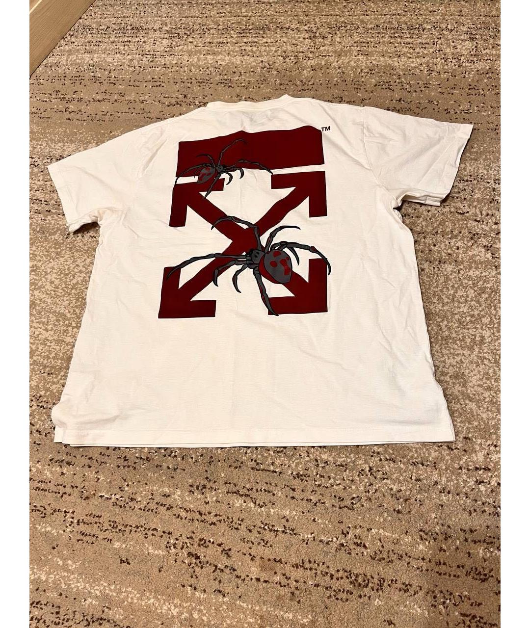 OFF-WHITE Белая хлопковая футболка, фото 2