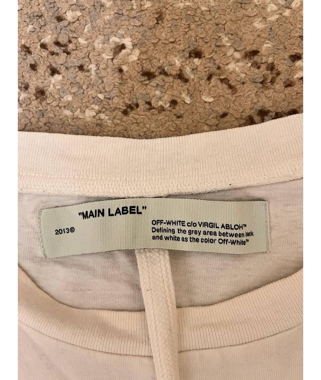 OFF-WHITE Белая хлопковая футболка, фото 3