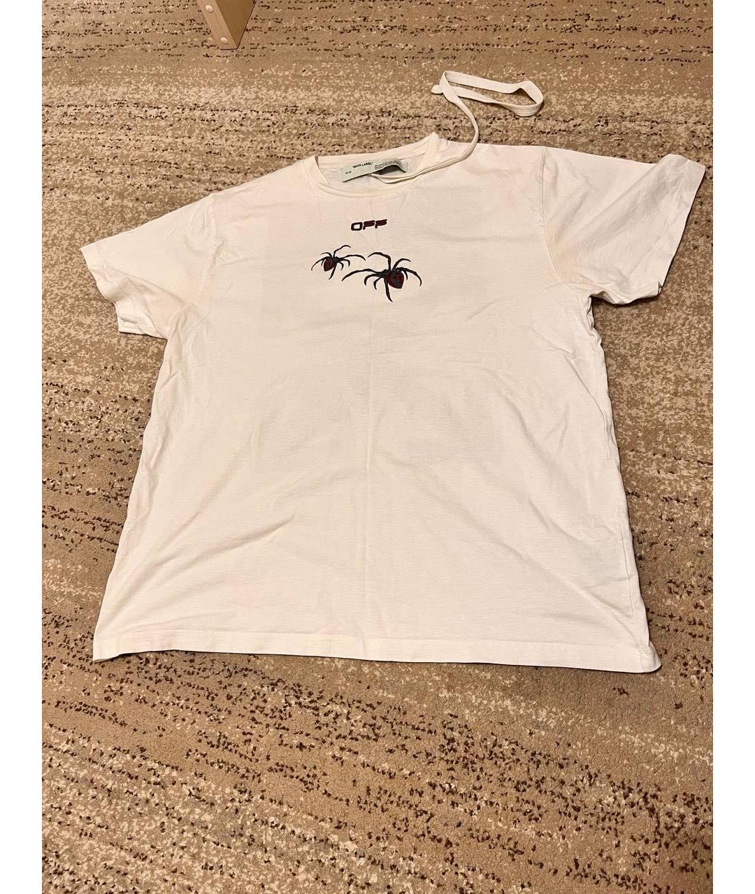 OFF-WHITE Белая хлопковая футболка, фото 7