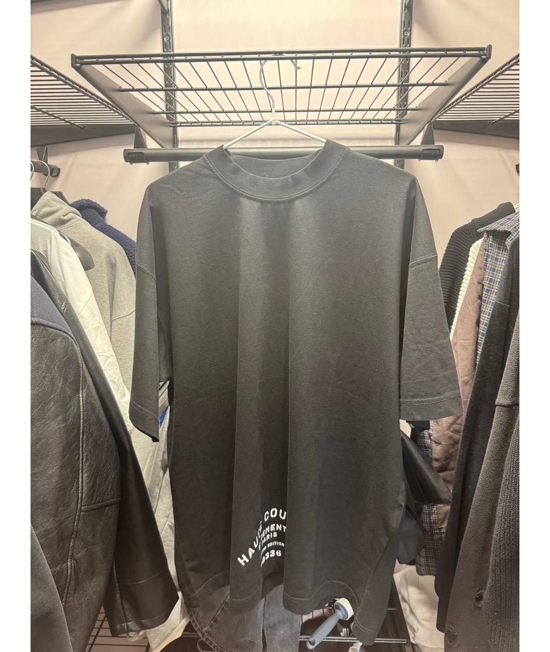 VETEMENTS Черная хлопковая футболка, фото 4