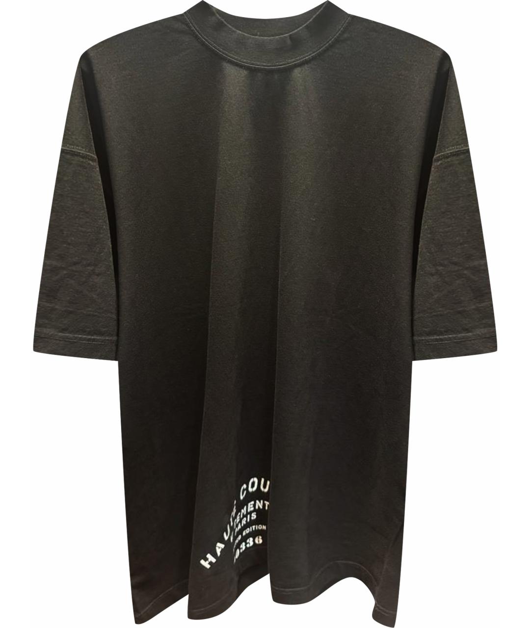 VETEMENTS Черная хлопковая футболка, фото 1