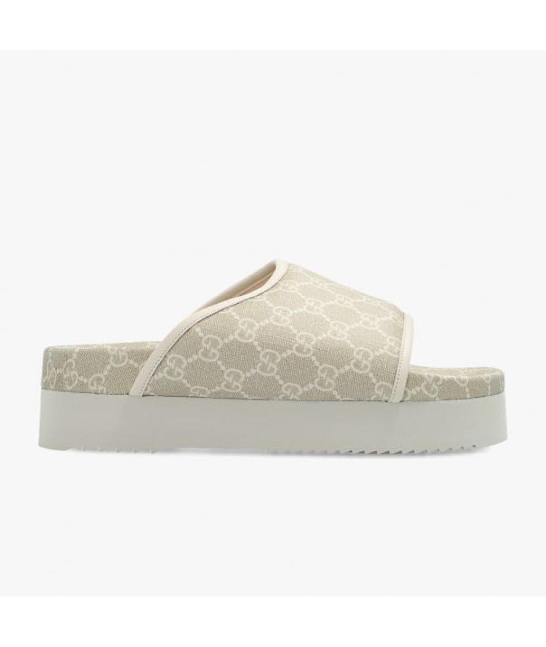 GUCCI Бежевые шлепанцы, фото 5