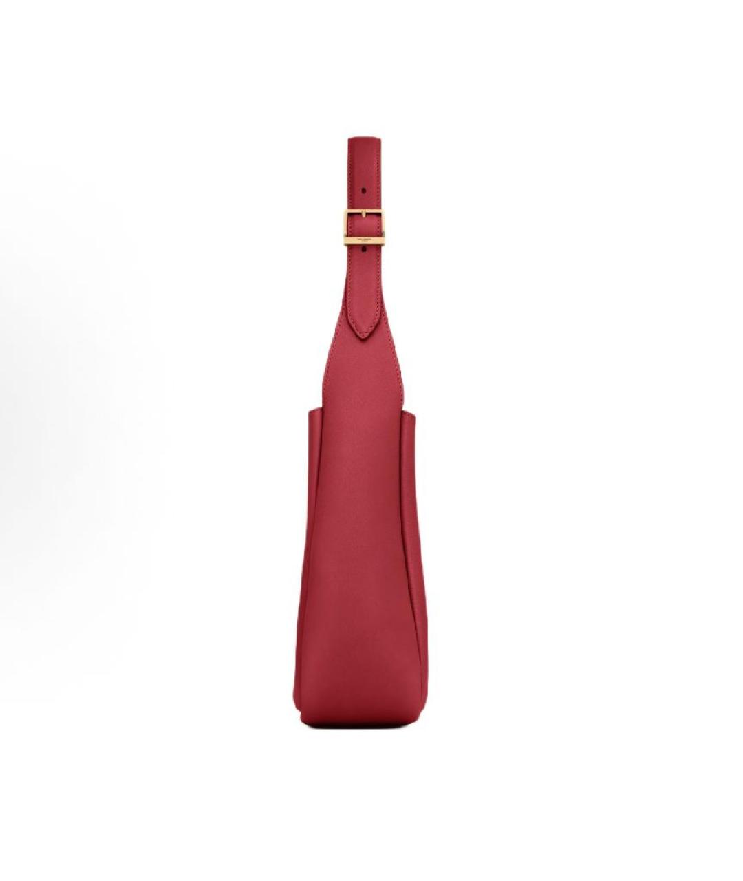 SAINT LAURENT Красная кожаная сумка с короткими ручками, фото 3