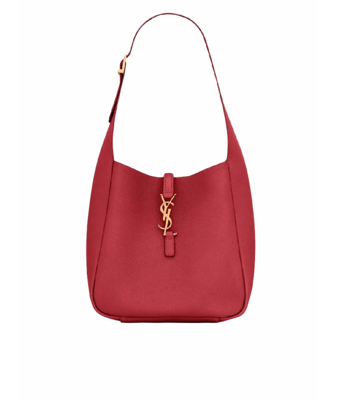 SAINT LAURENT Красная кожаная сумка с короткими ручками, фото 8