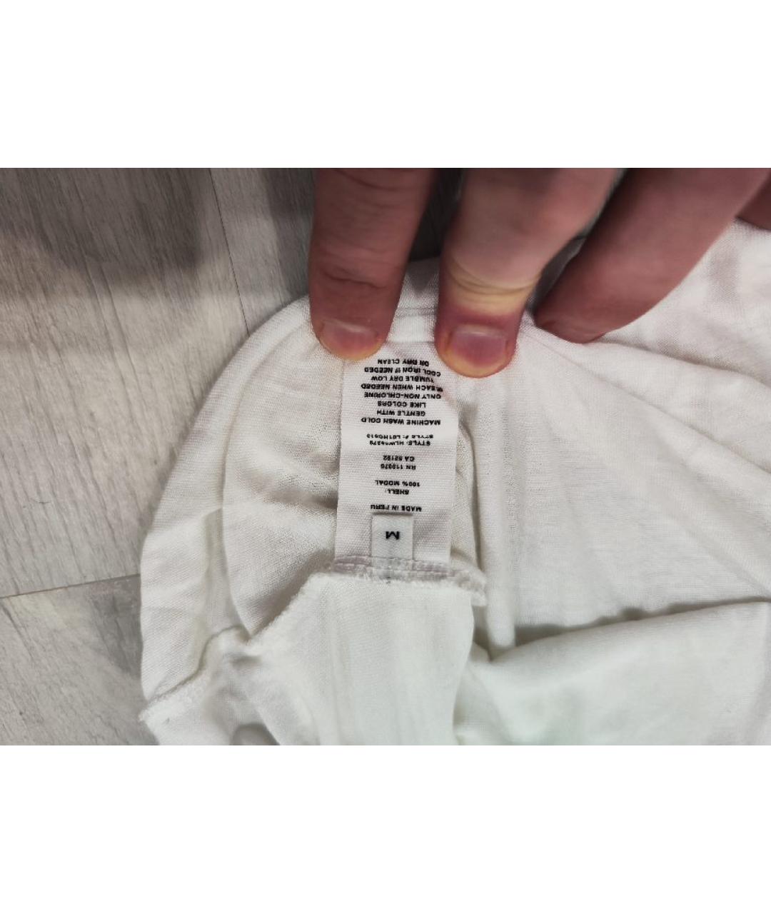 HELMUT LANG Белая вискозная майка, фото 4