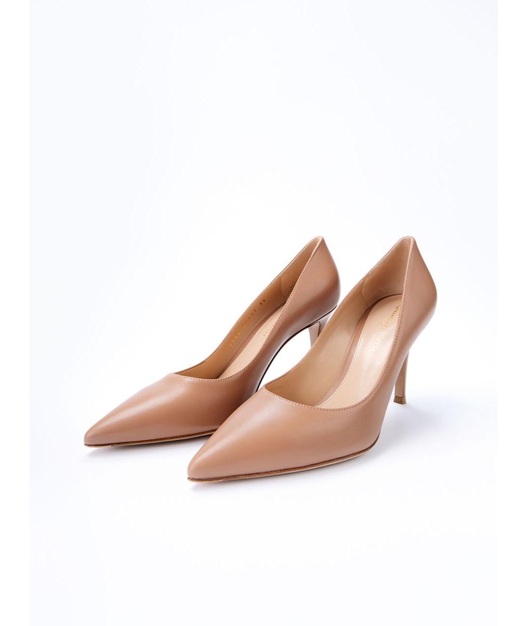 GIANVITO ROSSI Бежевые кожаные туфли, фото 4