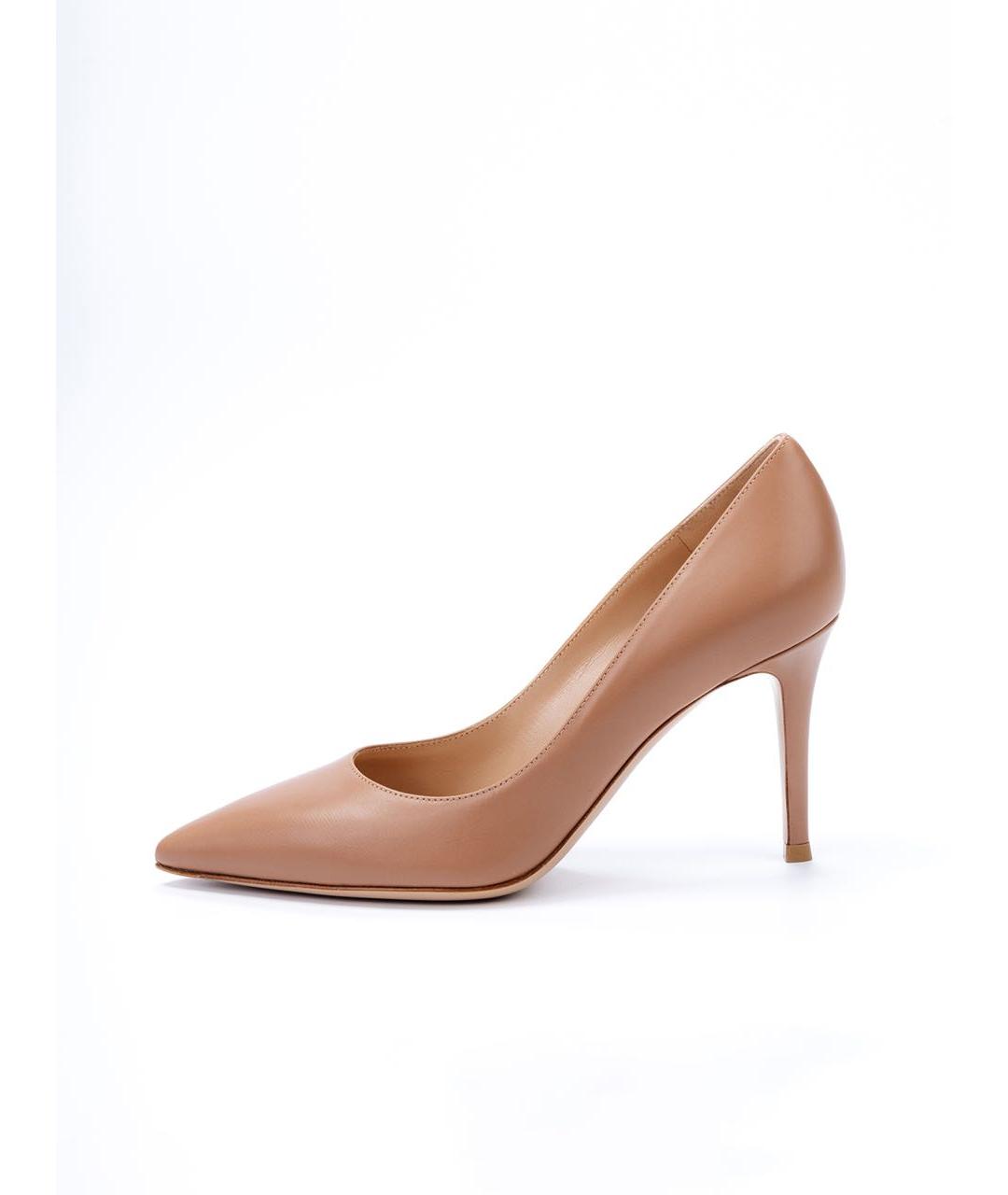 GIANVITO ROSSI Бежевые кожаные туфли, фото 8